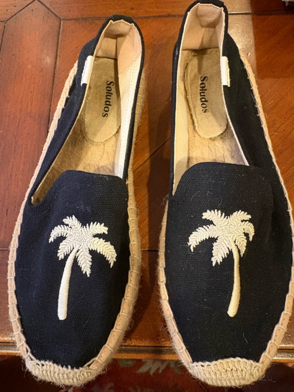 Soludos Black Canvas Espadrilles with Natural Jute Trim